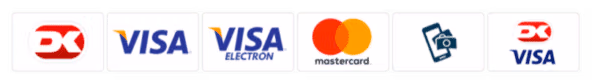 Vi accepterar Dankort, Visa, Mastercard, MobilePay och fler